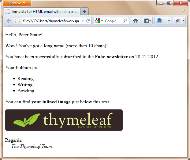 Thymeleaf with clearance